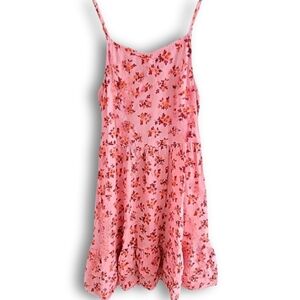 Sonoma Goods For Life Girls' Pink Floral Sundress With Tiered Skirt Sz L (10/12)